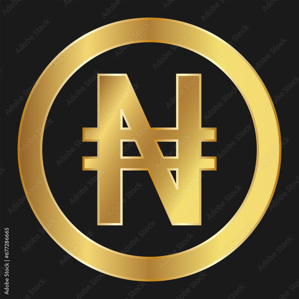 Gold of Naira icon Concept of internet web currency Gold of Naira icon Concept of internet web currency