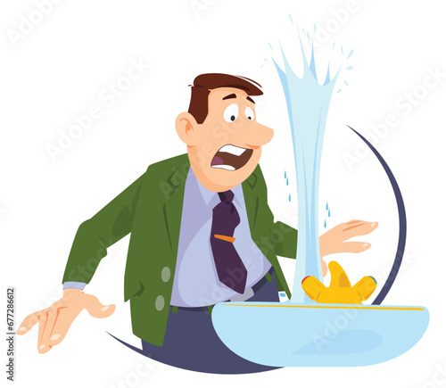 Plumbing accident. Illustration for internet and mobile website.