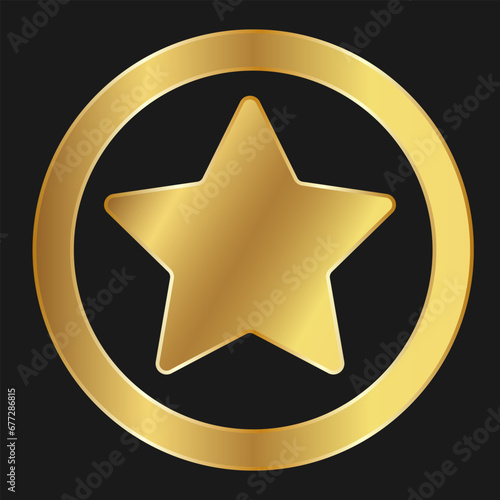 Shopping star or Add to favourites simple gold icon for apps and websites
