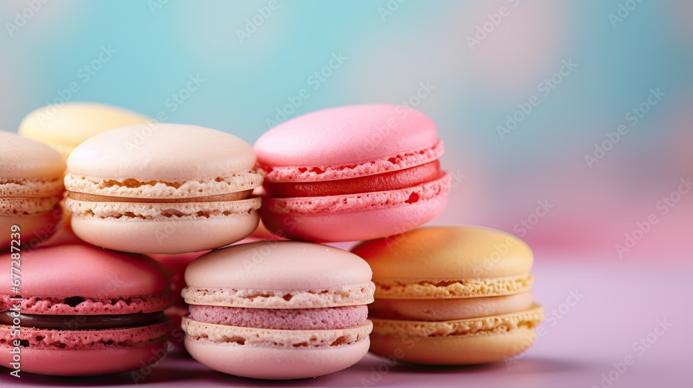 colorful macaroons on a soft background colorful macaroons on a soft background
