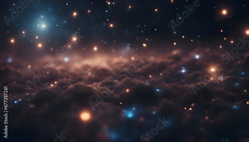 glowing particles in space. computer generated abstract background. 3D rendering