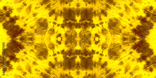 Stain Dye Pattern. Gold Seamless Watercolor.