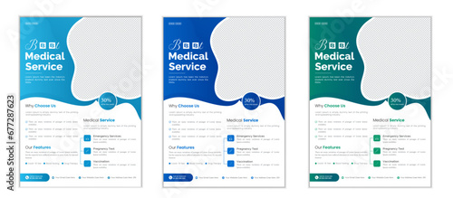 Dental and Corporate healthcare and medical flyer or poster design layout template