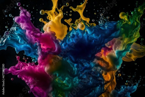 most beautiful vivid liquid in collorful 3d rendring a beautiful abstract background in many colors. photo