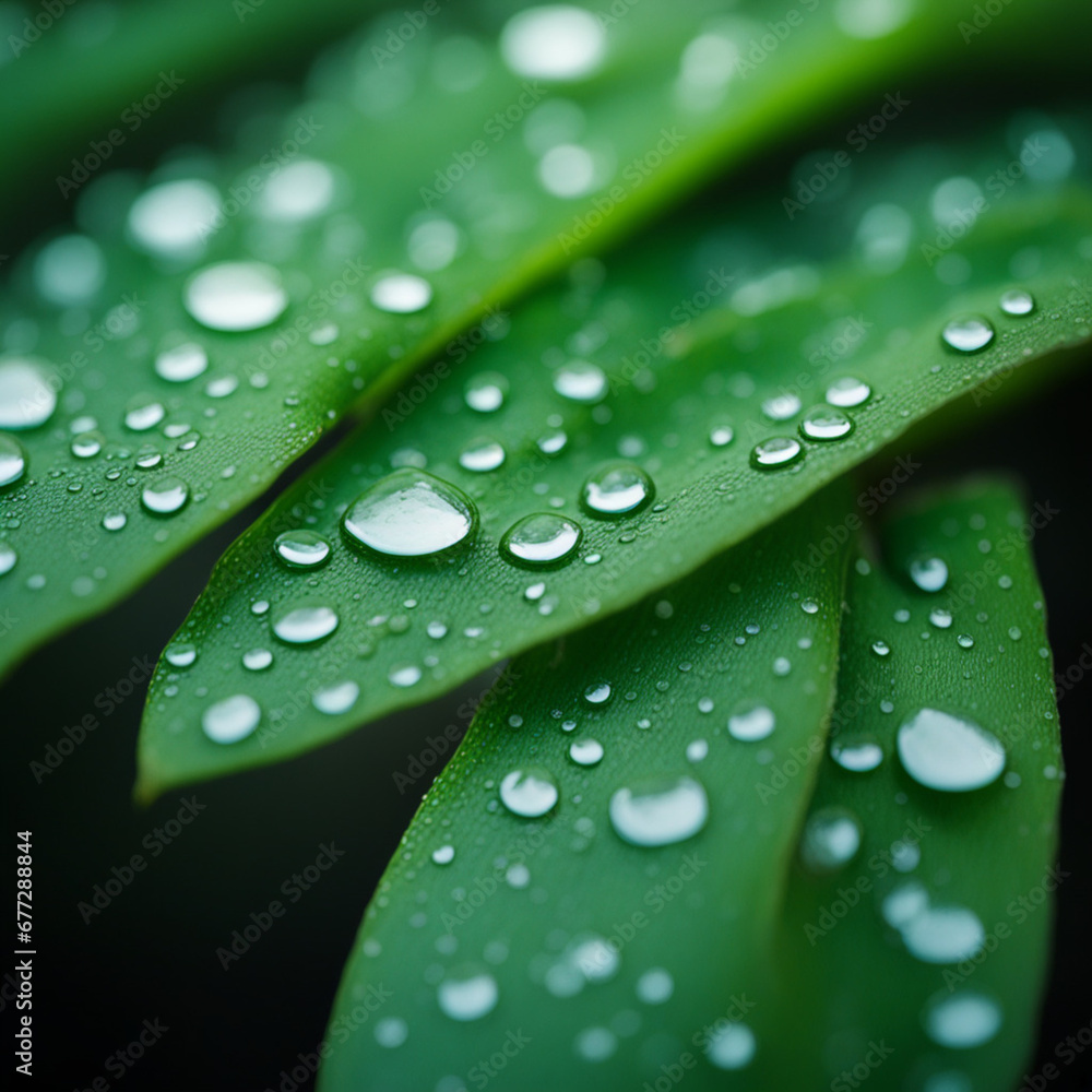 High-Resolution Image of Water Droplets on a Plant High-Resolution Image of Water Droplets on a Plant