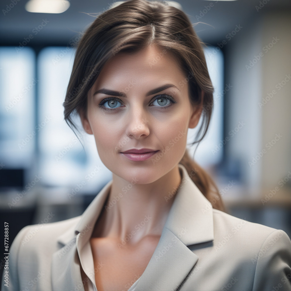 girl works in an office, brunette with a ponytail and blue eyes, office work girl works in an office, brunette with a ponytail and blue eyes, office work