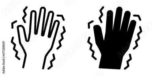 ofvs493 OutlineFilledVectorSign ofvs - parkinson disease vector icon . shaky hand sign . isolated transparent . black outline and filled version . AI 10 / EPS 10 / PNG . g11836