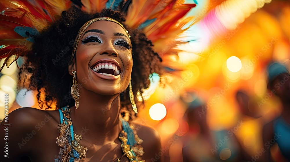 closeup of a brazilian samba dancer at the carneval closeup of a brazilian samba dancer at the carneval