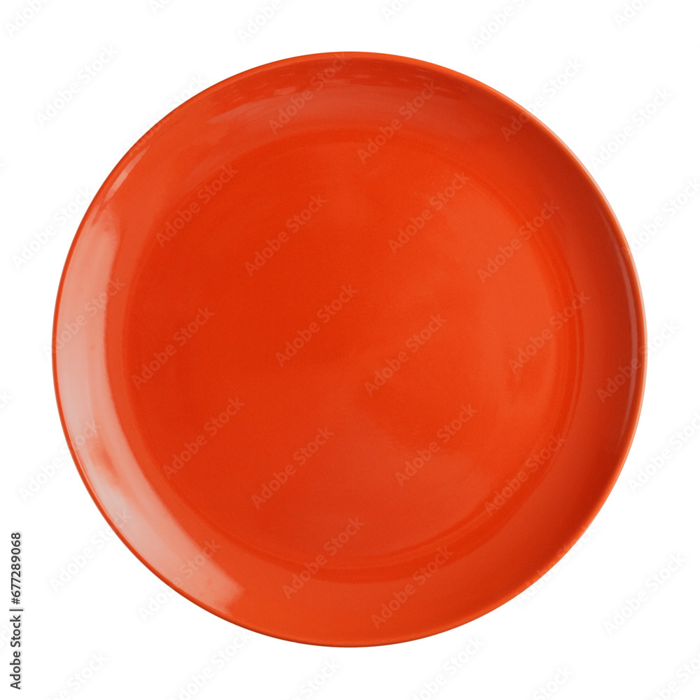 orange ceramic plate isolated on white background orange ceramic plate isolated on white background
