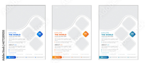 Travel poster or flyer pamphlet brochure design layout space. flyer template for travel agency