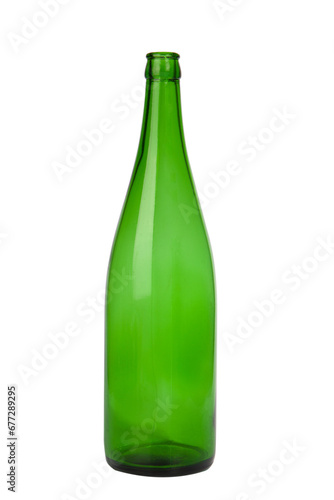 green bottle on a white background.