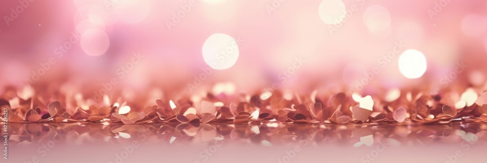 Pink and Gold Glitter Background Generative AI
