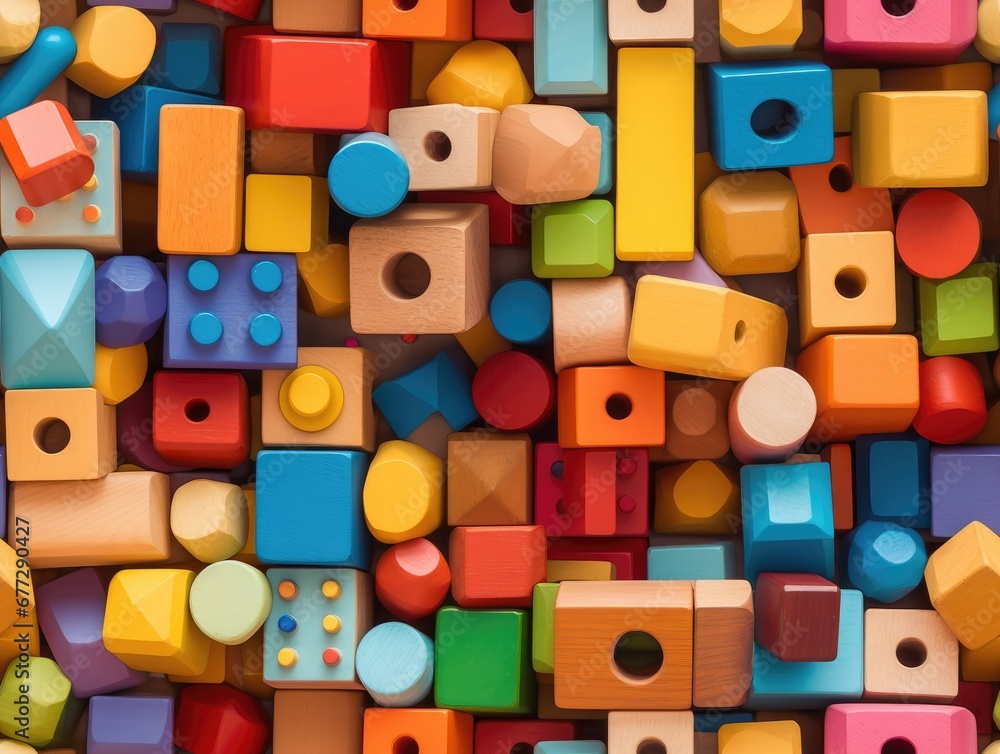 Wooden Building Blocks Colorful Preschool Toys Seamless Texture Pattern Tiled Repeatable Tessellation Background Image Wooden Building Blocks Colorful Preschool Toys Seamless Texture Pattern Tiled Repeatable Tessellation Background Image