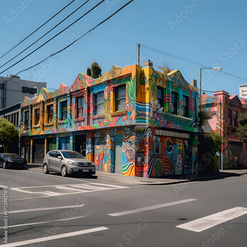 Colorful street art in San Francisco