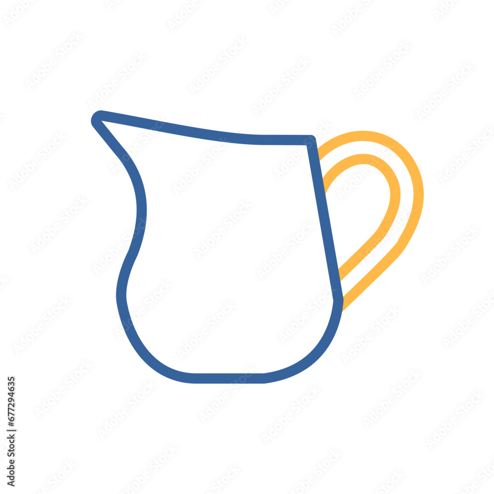 Creamer jug vector icon. Dairy product sign Creamer jug vector icon. Dairy product sign