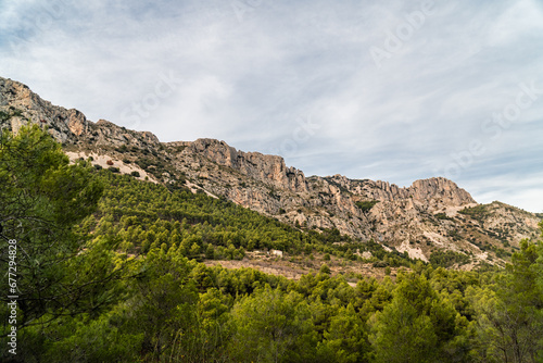 Beautiful landscape with Serrella mountain  Alicante  Spain 
