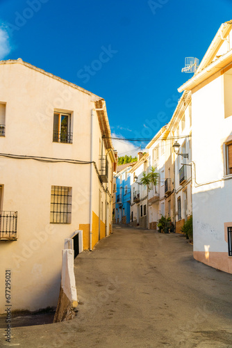 Beautiful alley in Abdet town, Alicante (Spain).