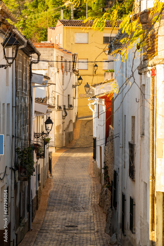 Beautiful alley in Abdet town, Alicante (Spain).