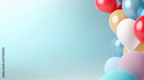 Birthday background with balloons large copyspace area