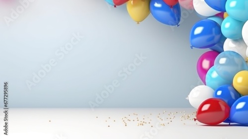 Birthday background with balloons large copyspace area
