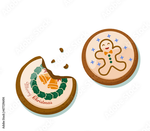 Christmas cookie on white background