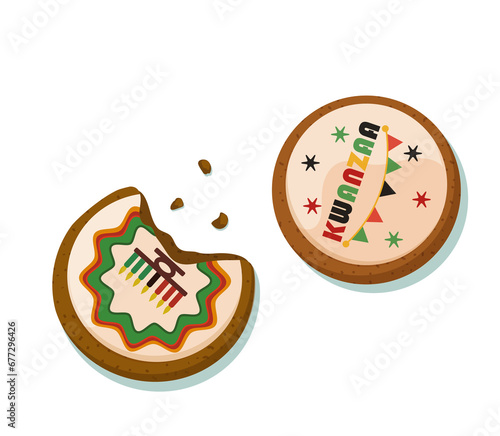 Kwanzaa cookie on white background
