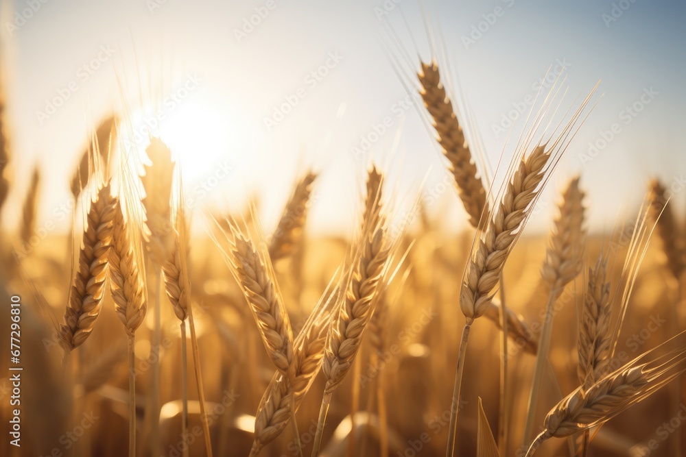 View of wheat field. Wheat ready for harvest on the field View of wheat field. Wheat ready for harvest on the field