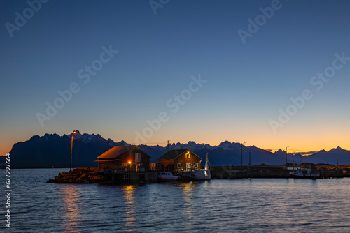 Sunset on Hennes harbor,Innlandet,Hadsel,Norway