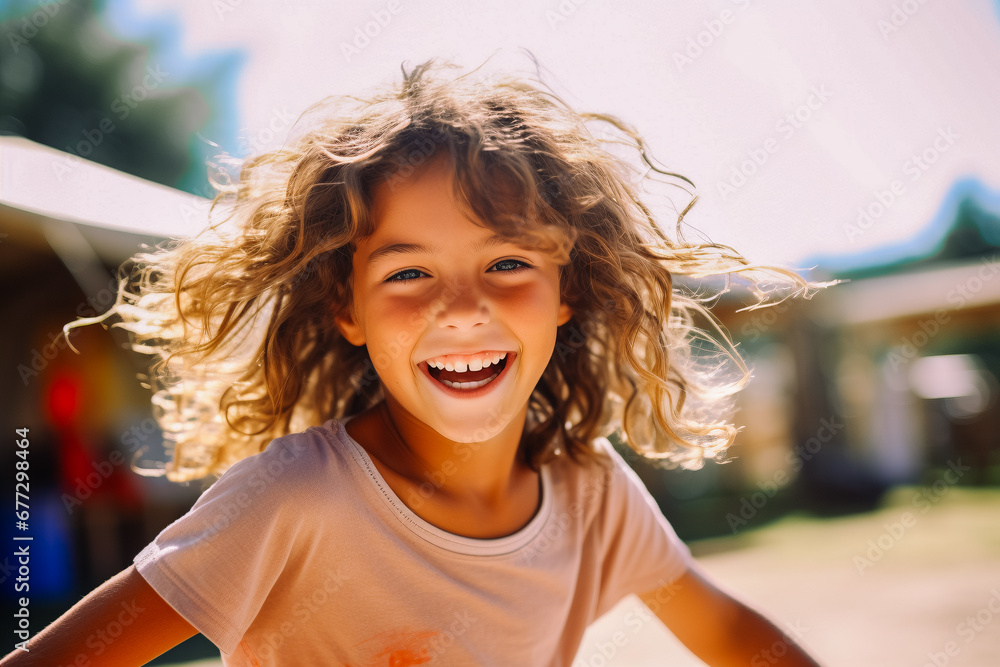 Fototapeta premium Petit fille souriante en extérieur