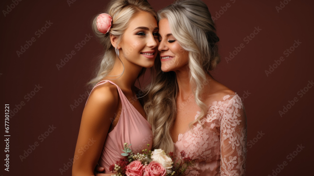 Happy mum and daughter enjoy each other's company Happy mum and daughter enjoy each other's company