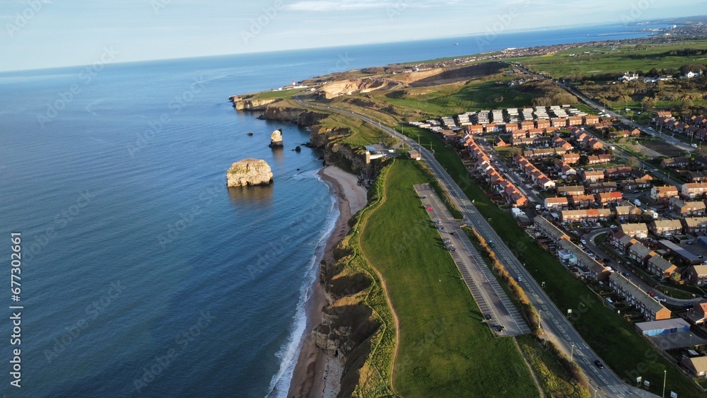 Beautiful view of the River Tyne near the South Shields town in England