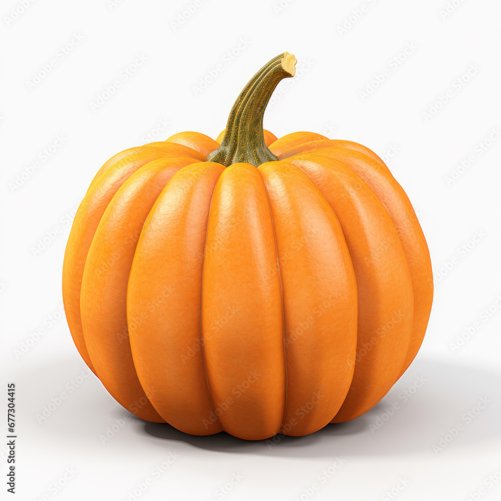 Obraz premium The pumpkin fruit is bright and beautiful, orange, isolated on a white background;