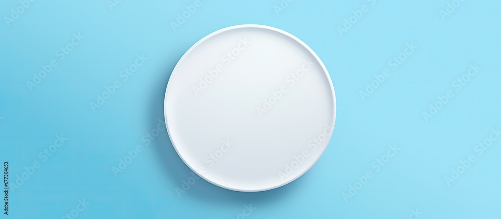 Blue background white empty space 3D rendering of isolated badge mockup Copy space image Place for adding text or design Blue background white empty space 3D rendering of isolated badge mockup Copy space image Place for adding text or design