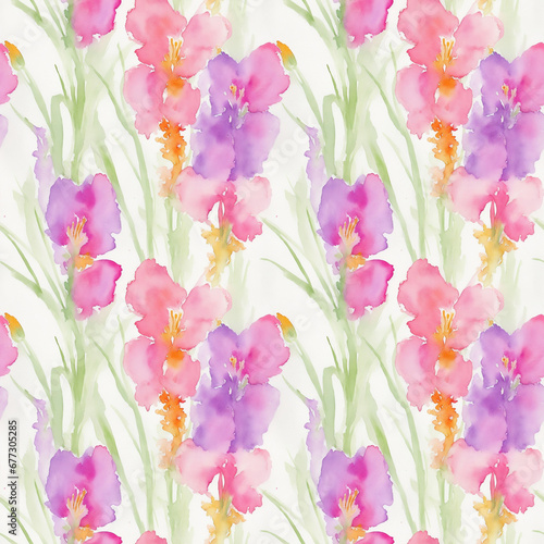 seamless watercolor floral abstract colorful wallpaper © Алена Харченко