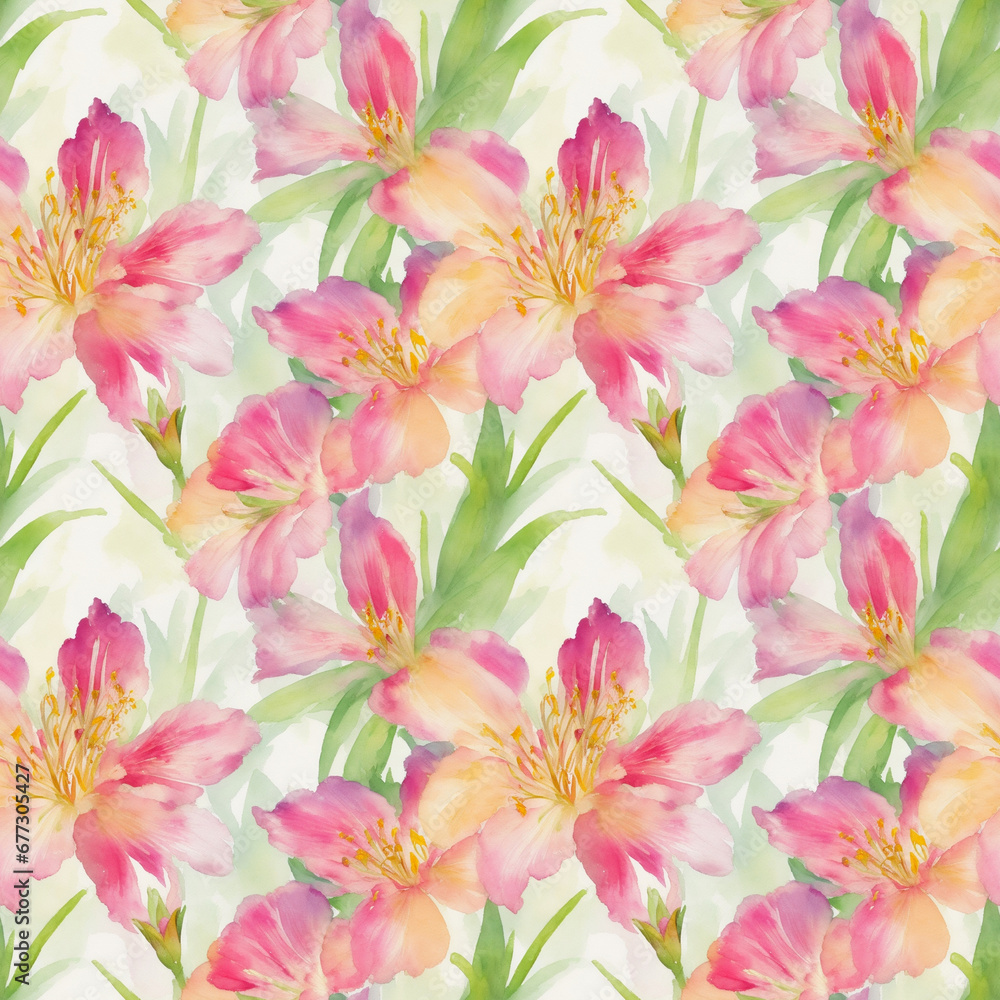 Fototapeta premium seamless watercolor floral abstract colorful wallpaper