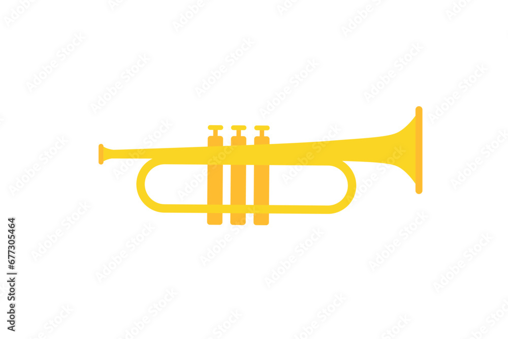 Obraz premium Trumpet vector. Trumpet on white background.