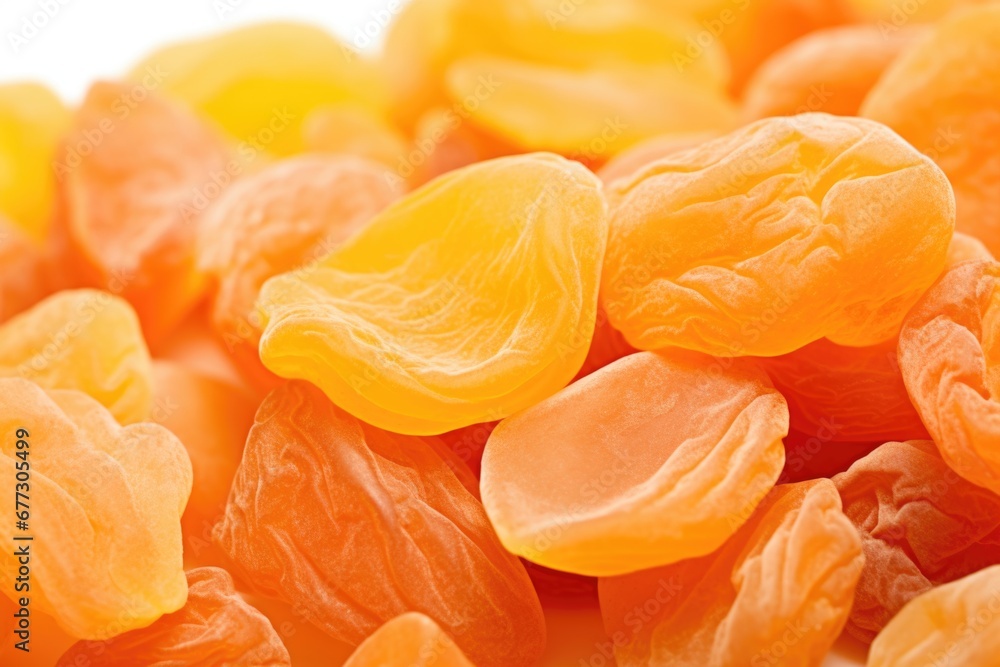 A pile of dried apricots sitting on top of each other. A pile of dried apricots sitting on top of each other.