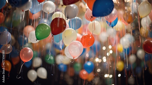 A Colorful Celebration: Balloons Dancing in the Air to Welcome the New Year