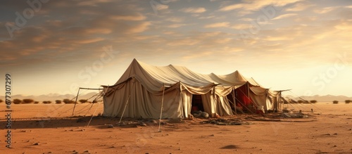 An Abu Dhabi bedouin campsite Copy space image Place for adding text or design photo