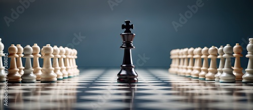 Business leaders utilize confrontation to solve problems just like a chessboard with space for text Copy space image Place for adding text or design photo