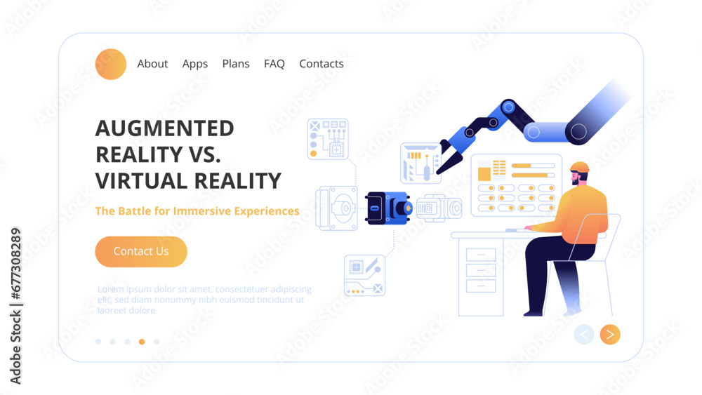 High technology concept. Augmented Reality vs. Virtual Reality: The ...