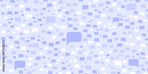 Speech bubbles seamless vector background. Pattern with dialog signs, talk and discussion theme, social media communication. Vector illustration