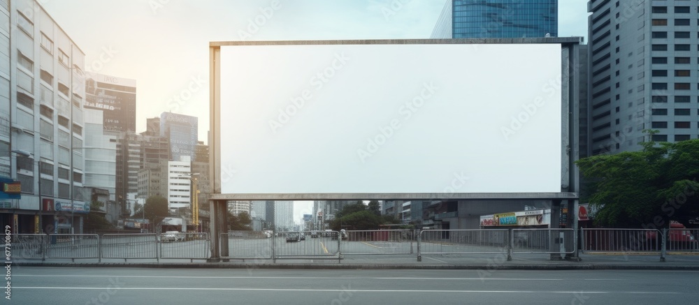 Billboard in city center Copy space image Place for adding text or design Billboard in city center Copy space image Place for adding text or design