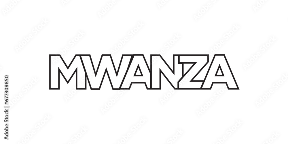 Mwanza in the Tanzania emblem. The design features a geometric style, vector illustration with bold typography in a modern font. The graphic slogan lettering. Mwanza in the Tanzania emblem. The design features a geometric style, vector illustration with bold typography in a modern font. The graphic slogan lettering.