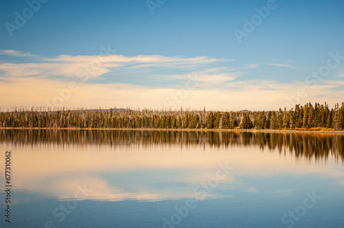 Jackson Lake Under a Blue Sky in Grand Teton National Park