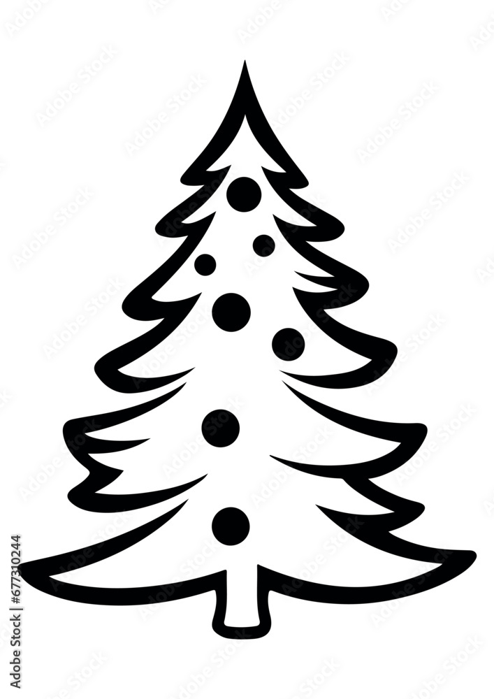 Obraz premium christmas tree vector illustration,eps,christmas tree,print ready,editable,clip art,
