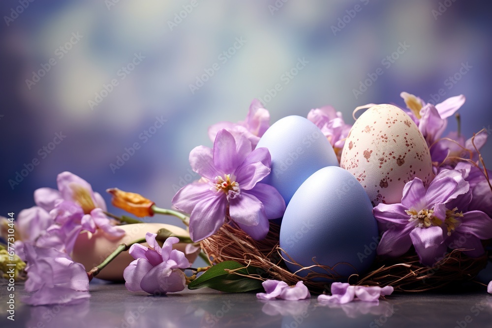 Vibrant Easter Blooms and Egg basckground. Vibrant Easter Blooms and Egg basckground.