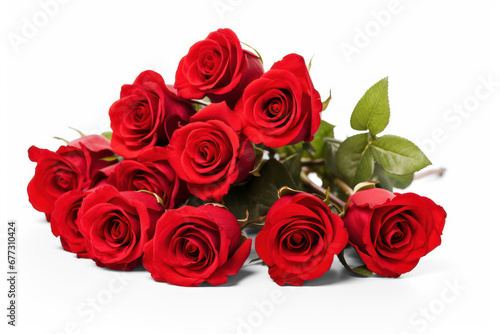 Fototapeta Naklejka Na Ścianę i Meble -  Red bunch bouquet of roses, isolated on transparent background, png file