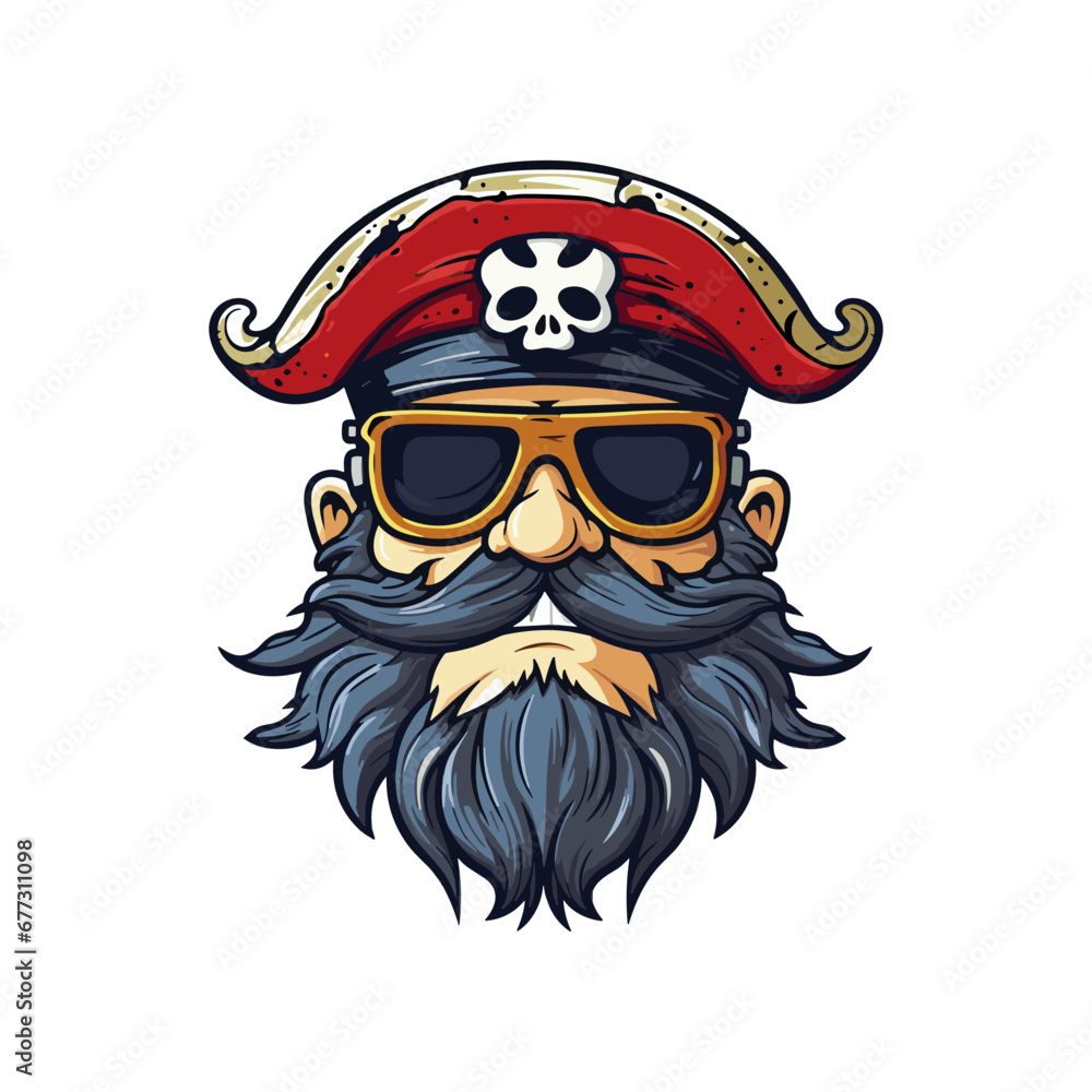 Fototapeta premium Head pirate mascot logo vector