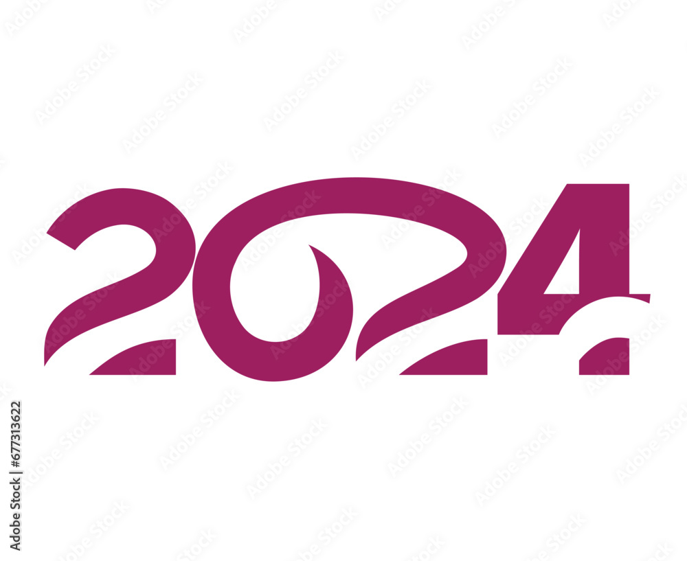 2024 New Year Holiday Design Pink Abstract Vector Logo Symbol Illustration 2024 New Year Holiday Design Pink Abstract Vector Logo Symbol Illustration